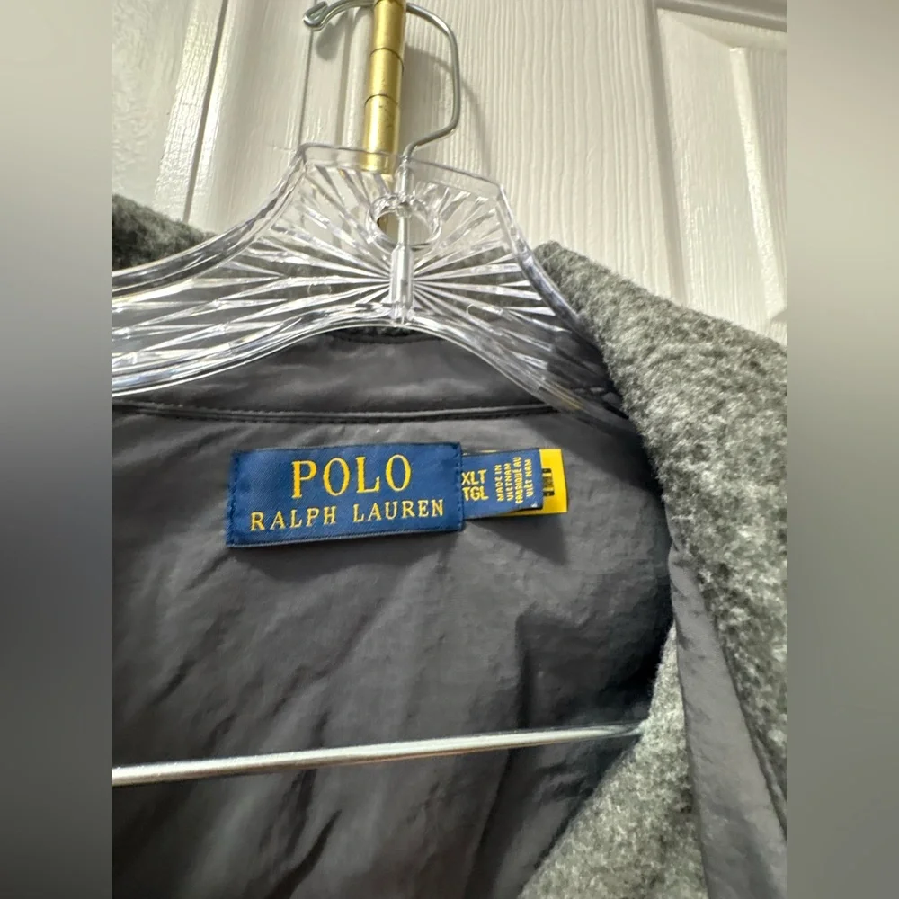 Polo Ralph Lauren Sherpa Brushed Fleece Jacket In Gray Size XL Tall